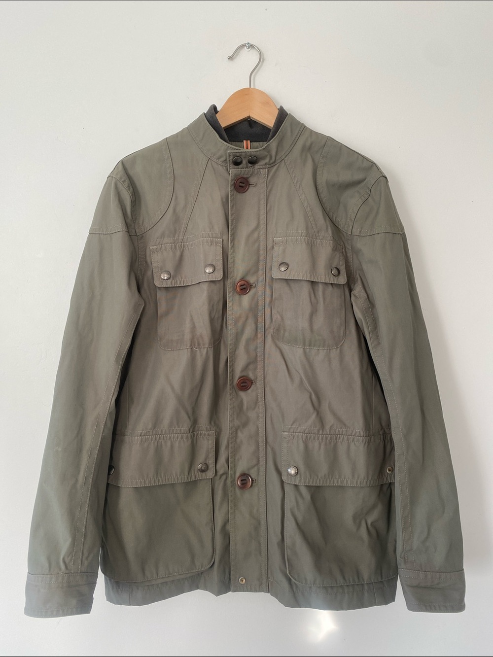 Banana Republic Olive Green Military Field Jacket Sz M *See Photos for Flaws